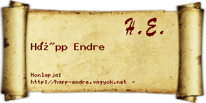 Hápp Endre névjegykártya
