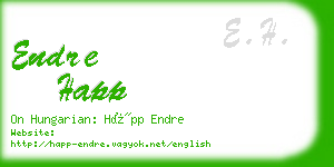endre happ business card